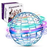 FLYNOVA PRO Flying Orb Spielzeug, 3 Farben Mini Fliegender ball with 360° Flying Spinner UFO Ball, Eingebaute RGB-LED Glühen flugzeug spielzeug für Kinder Erwachsene Indoor Outdoor (Blau)