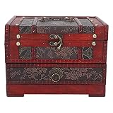Schmuck Aufbewahrungsbox, Vintage Holz Aufbewahrungsbox, Traube Muster Dekorativer Schatz Organizer für Schmuck & Accessoires, Heimtex