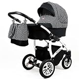 Kinderwagen 3in1 2in1 Isofix Buggy Set Queen by Lux4Kids Classsic Black 3in1 mit Baby