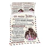 kuscheldecke für Tochter Personalisierte Nachricht Brief Decke & Hergeben 2er Pack Kissenbezug, Flauschige Weich Bedding Bettwäsche, Positiv Ermutigen Wohndecke für Couch Bett Tv-Decken Geschenk