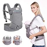 BelleStyle Babytrage - Reine Baumwolle, Atmungsaktiv, Verstellbar Ergonomische Kindertrage/Baby Rückentrage für Neugeborene & Kleinkinder von 0 bis 3 Jahren (3,5 bis 20 kg) - G