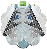 Moderne Flur Läufer Bereich Teppich Squares Pattern Design Cuttable Mit Anti-Rutsch-Unterlage for Küche Terrasse Schlafzimmer (Farbe: A, Größe: 80x650cm), Größe: 120x700cm, Farbe: