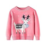 Kinder Pullover für Jungen Mädchen Baumwolle Sweatshirt Weihnachtspullover Cartoon Drucken Langarm T Shirts Pullover Herbst Winter Sweat-Shirt Tops Alter 1-7 J