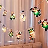 Lichterkette Warmweiß, 2.5M 20 Stk Lichterkette Weihnachtsmann Schneemann Weihnachtsbaum Batteriebetriebene Lichterkette für Indoor Outdoor Weihnachten Hochzeit Hausgarten Urlaub Party Dek