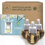 Air Wick Duftölflakon - Nachfüller Set Vanille & Orchidee - Würzig-blumiger Raumduft mit ätherischen Ölen - 3x19ml Duftöl S