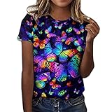 YJUU Marken Blusen Tunika Kleid Strandkleid Bluse Oberteile Hemdbluse Streifen Girls Tops Blusenhalter Tunika Knielang Lange Blusen GrößE 54 Oberteile Hemdbluse Kurzarm Tops Totenkop