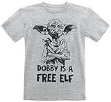 Harry Potter Kids - Dobby is A Free Elf Unisex T-Shirt grau meliert 116