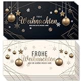 10 Weihnachtskarten lang 2 Seitig Karte Karten Weihnachtskugel edel stilvoll glanz MADE IN GERMANY Frohe Weihnachten Merry Christmas xmas elegant Gold Baige Schwarz Modern Geschenk