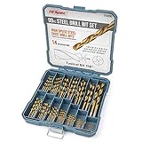 Hi-Spec 99-teiliger titanbeschichteter HSS-Stahlbohrersatz in den gängigsten Größen (1 bis 10 mm) für Holz, Metall und Kunststoff - In stabilem Aufbewahrungsk