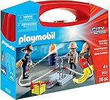 PLAYMOBIL 5651 City Action Mitnehm-Feuerwehrset mit funktionsfähiger Wasserpump