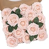 N&T NIETING Künstliche Blumen Rosen, 25 Stück Deko Blumen Fake Rosen mit Stielen DIY Hochzeit Blumensträuße Braut Zuhause Dekoration, B