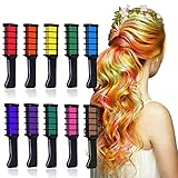 EBANKU Haarkreide Kamm 10 Farben Kinder Haarfärbemittel, Temporär Haarkreide für Geschenk Cosplay Karneval Weihnachten Halloween Geburtstag Partys DIY