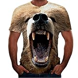 Streetwear Herren Kurzarm Hip Hop Style Rundhals Mode Herren T-Shirt Sommer Persönlichkeit 3D Kreative Herren Shirt Abstraktes Trend Coole Herren Freizeitshirt T02 XXL