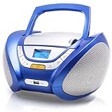 LAUSON CP446 CD Player | USB | Stereoanlage Boombox | CD Radio Tragbar | Kinder Radio mit Cd Spieler | USB kopfhöreranschluss | Cd Player für Kinder (Blau)