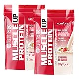 Activlab Muscle Up Protein -2x 700 g -2x 14 Portionen- 35 g Eiweiss pro Portion- Das Produkt enthält Molkeproteinkonzentrat - angereichert mit Kreatin und Taurin - Erdb