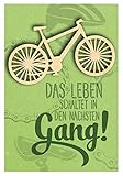 KE - Geburtstagskarte für Männer - Geburtstag Karte mit tollem Holzteil (Fahrrad) und Innendruck - Format DIN B6 - inkl. Umschlag - Motiv: F