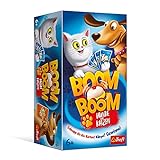 Trefl, Boom Boom Hunde und Katzen, Spiel mit Glocke, Familienspiel, Gesellschaftsspiel für Erwachsene und Kinder ab 6 Jahren, Boom Boom H
