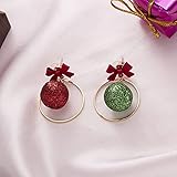 Zuiaidess Weihnachten Ohrring - Weihnachtsmann Socke Weihnachtsbaum Glocke Asymmetrischer Tropfenohrring Für Frauen, Mode All-Match Weibliche Mädchen Neujahrsgeschenke,3