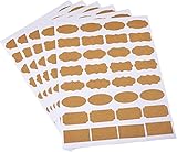 320 Pcs Küche Universal Etiketten Selbstklebende Küchen Aufkleber in verschiedenen Formen, Einfach und schnell zu bedienen,Sticker Für Haushalts, Flasche, Dosen, Schilder, Geschenkaufkleber(Beige,10)
