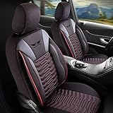 Royal Class Auto Sitzbezüge kompatibel fürMitsubishi L200 in Ruby Schwarz Fahrer und Beifahrer, Autositzbezug Schonbezug Sitzbezug Auto Komplettset 2-S