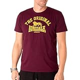 Lonsdale Unisex Langarmshirt T-shirt Regular Fit Original rot (altmodisches weinrot) X-Larg