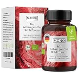 MONO Ashwagandha BIO Kapseln mit 1980mg Ashwagandha Bio Pulver - vegane 80 Tage BIO Kur mit hochdosierten Ashwagandha BIO Pulver Withania Somnifera / Schlafbeere - Ashwagandha Kurk