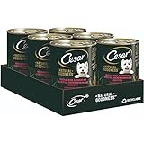 CESAR Premium Hundenassfutter in der Dose - NATURAL GOODNESS - Dose mit Rind - 6 x 400g