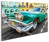 islandburner Bild Bilder auf Leinwand Taxi Cuba Havanna Kuba 1p XXL Poster Leinwandbild Wandbild Dekoartikel Wohnzimmer Marke islandb