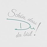 HANTERMANN Spruch Servietten Schön, DASS Du Silber | Servietten mit Spruch | Premium Airlaid (stoffähnlich) | 50 Stück | 40 x 40cm | perfekt für Hochzeit, Geburtstag, Grillparty | Made in Germany