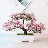 W.Z.H.H.H Künstliche Pflanzen Künstliche Pflanzen Pine Bonsai Kleiner Baum Topfpflanzen Fake Flowers Topf Ornaments for Home Hotel Gartendeko Künstliche Blume (Color : Rosa, Size : Kostenlos)