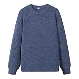 Herren Pullover Rundhalsausschnitt Tops Strickpullover Winter Slim Fit Langarm Pullover Einfarbig Basic Warme Pullover Männer Winter Pullover Warme Outdoor Rundhals Pullover Casual Herb