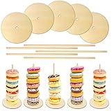 OOTSR 5 Stück Holz Dessert Donut Tower Ständer Bar Holz Bagels Kuchen Dessert Tisch Display Ständer Halter für Hochzeit Geburtstag Leckerli Party Dek