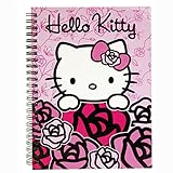 2er Set Hello Kitty Pink Roses Spiralnotizbuch A5 ca. 21,5 x 16,5 x 1 cm, Papier mit Hardcover-Spiralbindung Sanrio, schreiben, malen,