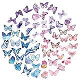 RoserRose 120 Stück Schmetterling Probe Sticker Set - Transparente Dekorative Aufkleber - Scrapbooking Sticker - für DIY Fotoalben, Tagebuch, Notizbuch, Kalender (Style A)