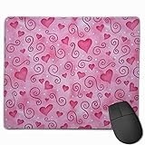 Niedliches Gaming-Mauspad, Schreibtisch-Mauspad, kleines Mauspad für Laptop-Computer, Mausmatte Rosa Herzen Valentinstag-themenorientierter Hintergrundb