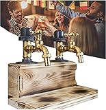 BDRKCC Alkohol Biergetränkspender, Whisky Holz Wasserhahn, montiert Universal Tragbare Getränke Weinlauge Racks für Party Dinners Getränke Stationen Home Scotch, Bourbon, Wodka Bar Zubehö