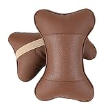 WSS Shoes Nackenkissen Auto-Kissen-Auto-Kopfstütze-Beige Kopfstütze Kissen Autositz (Color : Brown)