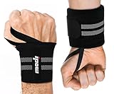 [ 2er Set ] Ipow Handgelenkbandage Handgelenkstütze einstellbare atmungsaktive Handgelenk Unterstützung für Sport, Fitness & Bodybuilding - Schwarz/G