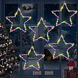 LITAKE LED Weihnachtsstern Beleuchtung, 5 Stück 60 LED RGB Weihnachten Stern mit Fernbedienung Batteriebetrieben Weihnachtslichter Fensterdeko Weihnachtsdeko Stern für Weihnachten Christmas Tree Party