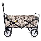 HAOJON Gartenwagen Faltbarer Transportwagen Heavy Duty Festivalwagen Zugwagen Transportwagen zusammenklappbar mit Bremsrädern,80 kg /176 Pfund Kapazität a/H:B