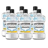 LISTERINE Advanced White milder Geschmack - Mundspülung zur Entfernung hartnäckiger Zahnverfärbungen - für weißere Zähne in nur 1 Woche im praktischen Vorratspack (6 x 600ml)