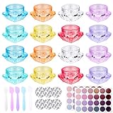 Yotako Leere Döschen Set, 32 Stück Plastik Döschen mit Deckel Klein Probenbehälter 5 ml Transparent Mini Diamant Cremedöschen für Lotion, Creme, Mini-Kerzen, Kosmetik (8 Farben)