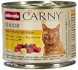 animonda Katzenfutter Carny Senior, Nassfutter für Katzen ab 7 Jahren, Rind + Huhn mit Käse, 6 x 200 g