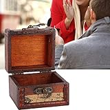 DAUERHAFT Glatte Oberfläche Schleifen Aufbewahrungsbox Vintage Handcraft Holz, eine schöne Ornament Dekoration für zu Hause, für die Aufbewahrung von Schmuck, Armband,(map)