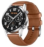 HUAWEI Watch GT 2 Smartwatch (46mm Full-Color-AMOLED, SpO2-Monitoring, Herzfrequenzmessung, Musik Wiedergabe&Bluetooth Telefonie, 5ATM wasserdicht, GPS) Pebble Brown, 30 Monate G