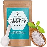 FABCARE Mentholkristalle Sauna (100g) inkl. Dosierlöffel - 100% natürliches Menthol, befreit die Atemwege - Erfrischendes Sauna Aufgussmittel aus reinem Minzöl - Sauna Zubehör - S