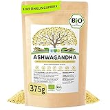 Bio Ashwagandha Pulver 375g Vorratspack aus biologischem Anbau Abgefüllt und kontrolliert in Deutschland Indischer Ginseng Ayurveda Ashwagandhap