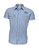 Lonsdale London - Herren-Hemd 'Berny' Slim-Fit - Hochwertiges Kurzarm Freizeithemd mit Druckknöpfen und zwei Brusttaschen - Navy/Ice, XL, 113107
