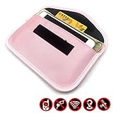 Llzzy RFID Signal blockier Tasche Faraday-Tasche Abschirmtasche Brieftasche für Handy-Datenschutz und Autoschlüssel FOB Anti-Tracking-Anti-Spionage Pink