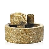 ZWS Tischbrunnen Kreative Keramik Brunnen Aquarium Wassermühle Zimmerbrunnen Befeuchtung Luftzerstäuber Kröte Tabletop Brunnen for Home Office dekorative Handwerk W
